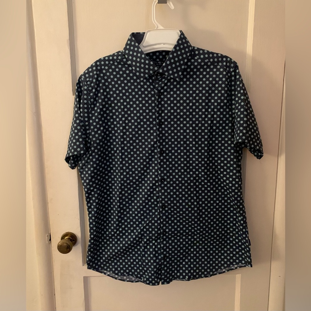 Stone Rose Navy and Light Blue Polka Dot Shirt